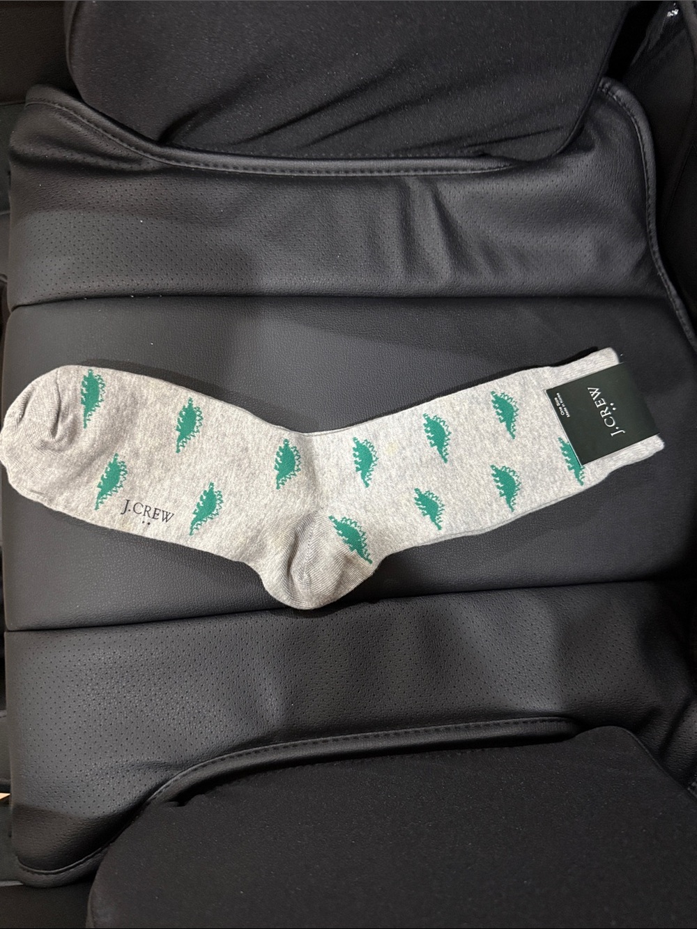 J. Crew Gray Crew Socks with Green Dinosaur NWT